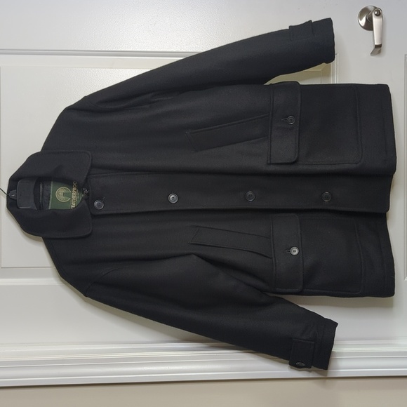 Weatherproof Classic Wool Blend Pea Coat Quilted Liner Black Men's M - Picture 5 of 15